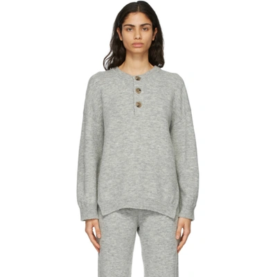 Nanushka Lamee Mélange Knitted Sweater In Heather Grey
