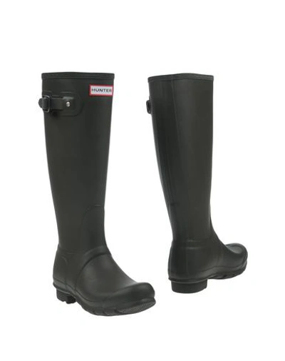 Hunter Knee Boots In Black