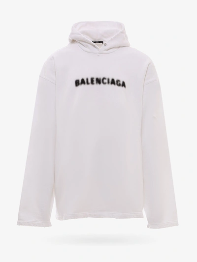 Balenciaga Sweatshirt In Beige Cotton In White