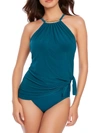 Magicsuit Parker Underwire Allover Slimming Swimdress Women's Swimsuit In Baltic