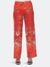 White Mark Plus Size Floral Paisley Printed Palazzo Pants In Red