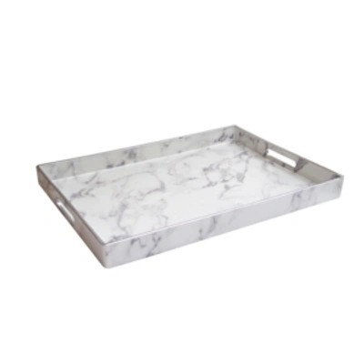 Jay Imports Marble Tray With Handles In Nocolor