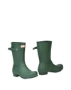 Hunter Ankle Boots In Green/green