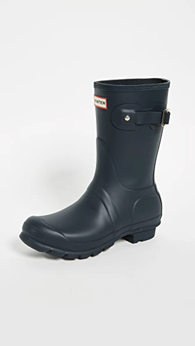 Hunter Original Short Waterproof Rain Boot In Blue