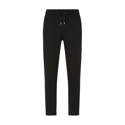 Dolce & Gabbana Jersey Jogging Pants With Branded Tag In Black