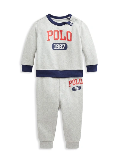 Ralph Lauren Baby Boy's 2-piece Seasonal Fleece Sweatshirt & Joggers In Andover Heather