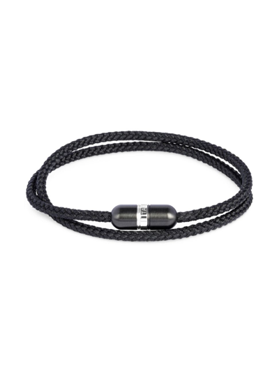 Tateossian Metallic Pill Wrap Bracelet In Black