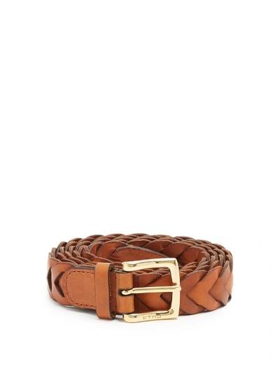 Etro Wrap Leather Belt In Tan-brown | ModeSens