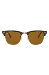 Ray Ban Clubmaster 51mm Sunglasses In Shiny Havana/ Brown