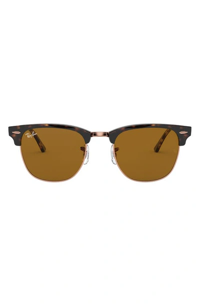 Ray Ban Clubmaster 51mm Sunglasses In Shiny Havana/ Brown
