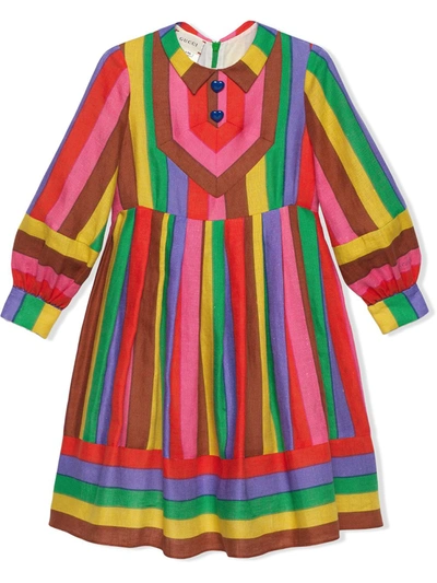 Gucci Kids' Children's Print Dress With Embroidery In Multi