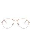 Ray Ban 55mm Aviator Optical Glasses In Pink