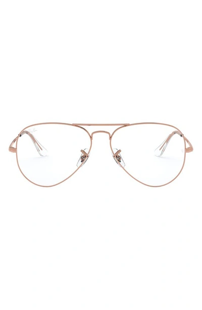Ray Ban 55mm Aviator Optical Glasses In Pink