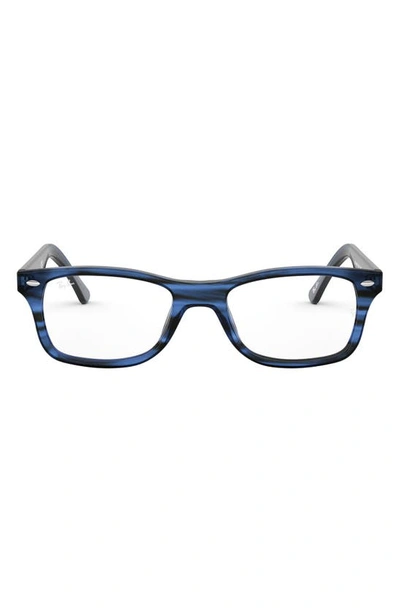 Ray Ban 50mm Square Optical Glasses In Striped Blue