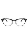 Ray Ban 5154 51mm Optical Glasses In Wrinkled Black/ Black