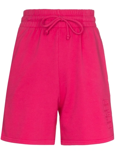 Frankies Bikinis Pink Burl High Waist Shorts
