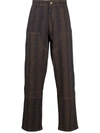 Chinatown Market Snakeskin-print Straight-leg Trousers In Brown