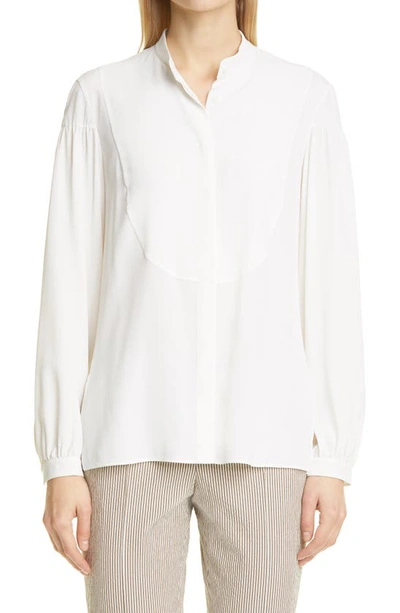 Akris Punto Stripe High/low Shirt In Cream