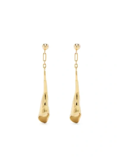 Bonvo Sepal Long Pendant Earrings In Gold