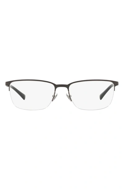 Versace 55mm Semi Rimless Optical Glasses In Matte Black