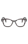 Ray Ban 49mm Optical Glasses In Striped Grey