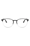 Ray Ban 51mm Optical Glasses In Silver/ Black