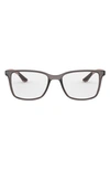 Ray Ban 55mm Square Optical Glasses In Transparent Grey