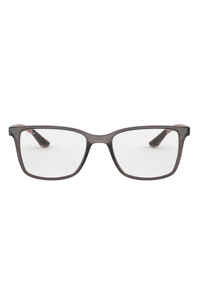 Ray Ban 55mm Square Optical Glasses In Transparent Grey