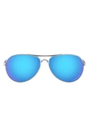 Oakley 59mm Polarized Aviator Sunglasses In Silver/ Blue Gradient