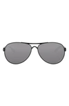 Oakley 59mm Polarized Aviator Sunglasses In Black/ Silver