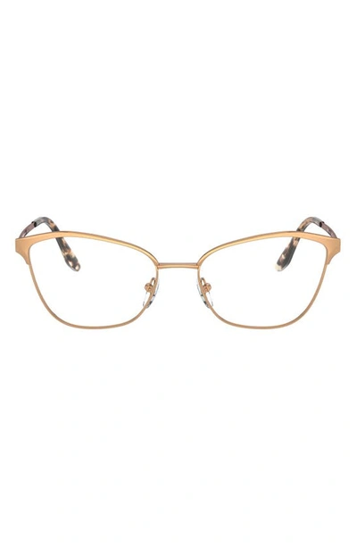 Prada 54mm Cat Eye Optical Glasses In Pink Gold