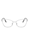 Prada 54mm Cat Eye Optical Glasses In Silver