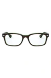 Ray Ban 51mm Square Optical Glasses In Havana