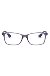 Ray Ban 54mm Optical Glasses In Transparent Violet/ Clear
