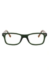 Ray Ban 53mm Square Optical Glasses In Opal Green