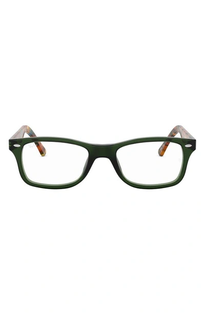 Ray Ban 53mm Square Optical Glasses In Opal Green