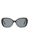 Tiffany & Co 55mm Butterfly Sunglasses In Black/ Blue/ Grey