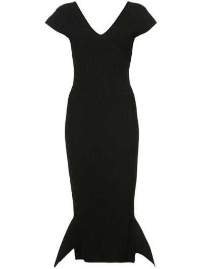 Roland Mouret Ruched Stockcross Dress In Black
