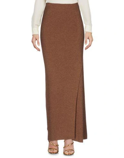 Helmut Lang Long Skirt In Brown