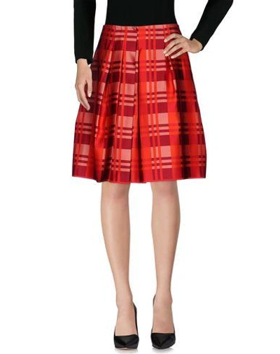 Jil Sander Knee Length Skirts In Red