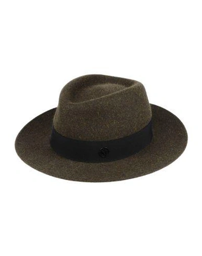 Maison Michel Hat In Military Green
