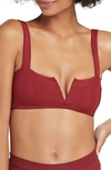 L*space Lee Lee Ribbed Bikini Top In Sangria