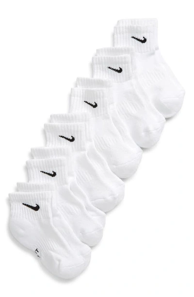 Nike Kids' 6-pack Everyday Cush Ankle Socks In White/ Black