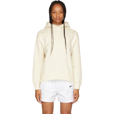 Nike Yellow Fleece Sportswear Hoodie In Coconut Milk/ White
