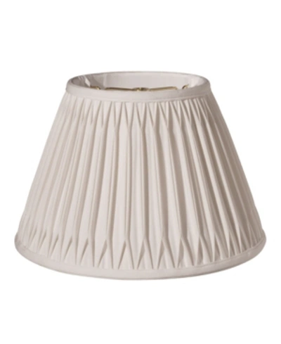 Macy's Cloth & Wire Slant Bell Double Smocked Pleat Softback Lampshade In Cream