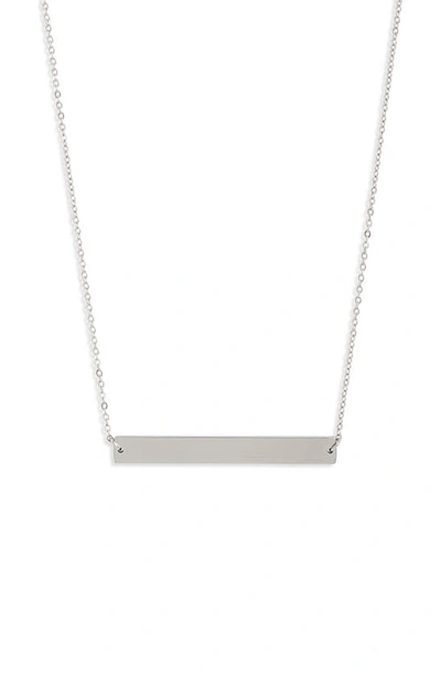 Knotty Bar Necklace In Rhodium Silver