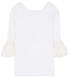 Oscar De La Renta Corded Lace-trimmed Ribbed Merino Wool Top In White