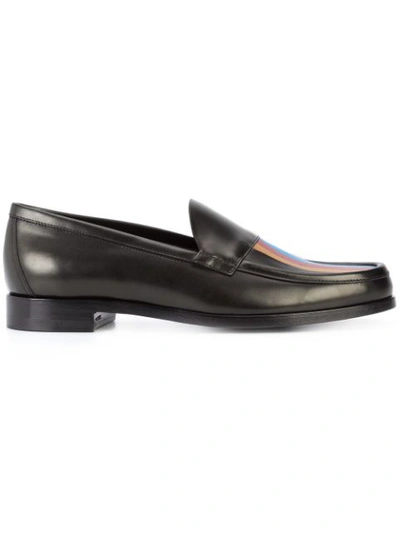 Pierre Hardy Striped Front Loafers In Black