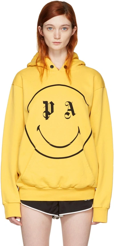 Palm Angels Ssense Exclusive Yellow Pa Smiling Hoodie