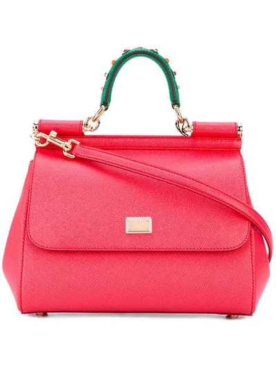 Dolce & Gabbana Small Sicily Shoulder Bag In Ibisco